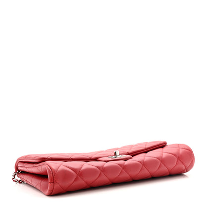 Chanel Lambskin Quilted Clutch With Chain Flap Red 4 of 13