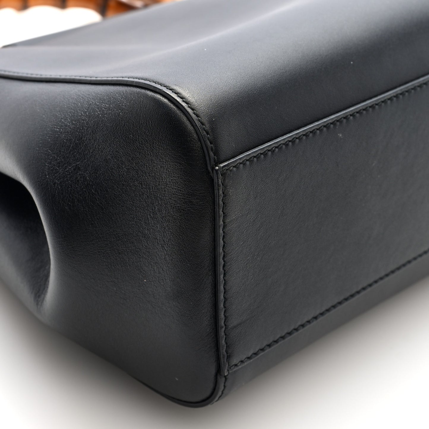 Nappa Bamboo Medium Nymphaea Top Handle Bag Black