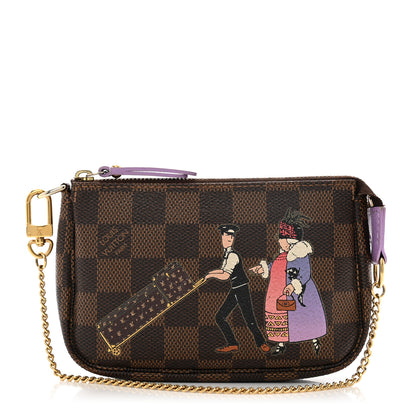 Louis Vuitton Damier Ebene Illustre Mini Pochette Accessories Violet 1 of 9