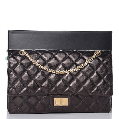 Chanel Glazed Aged Calfskin Quilted 2.55 Reissue 227 Flap Dark Brown 11 of 11