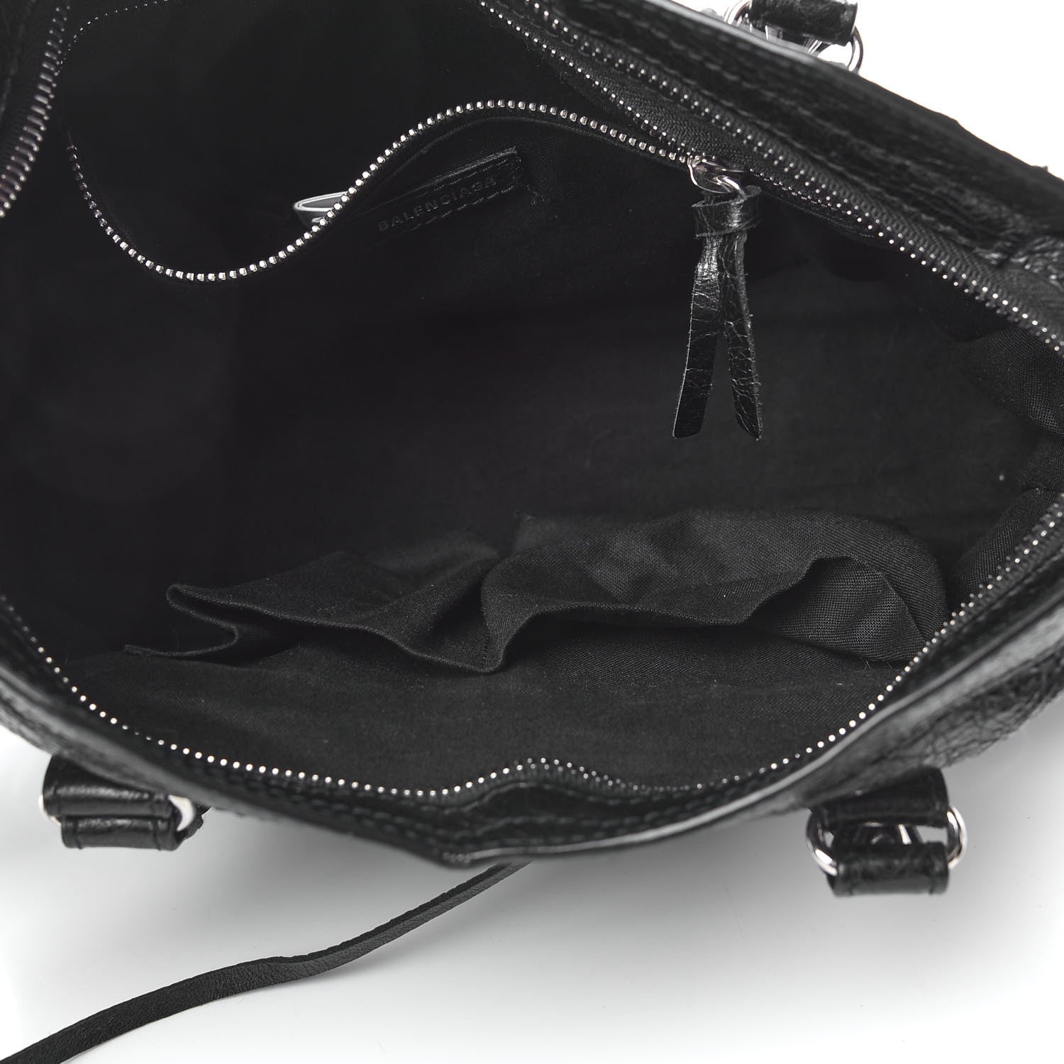 Balenciaga Agneau Classic Silver Hardware S City Logo Strap Black White 5 of 8