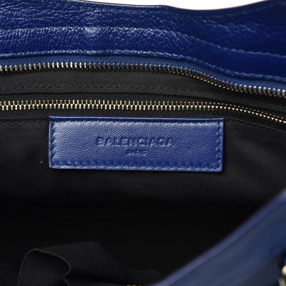 Balenciaga Chevre Gold Metallic Edge Hardware City Bleu Roi 7 of 8