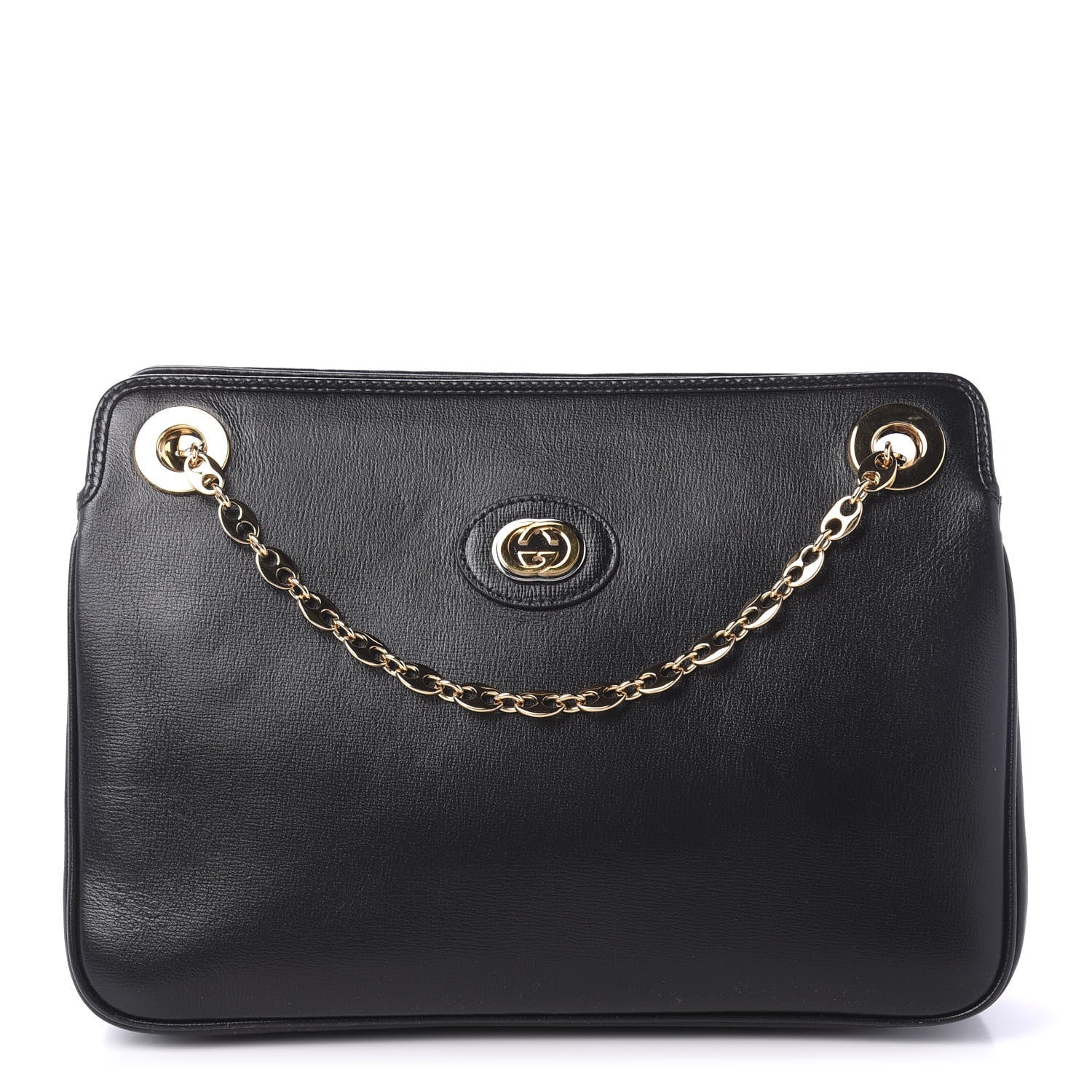 Gucci Azalea Calfskin Small Marina Open Top Chain Shoulder Bag Black 1 of 10