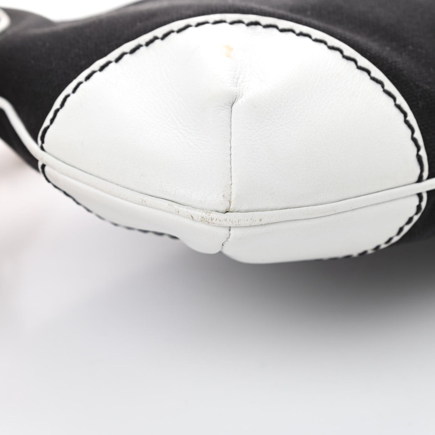 Lambskin Canvas CC Small Olsen Chain Shoulder Bag White Black