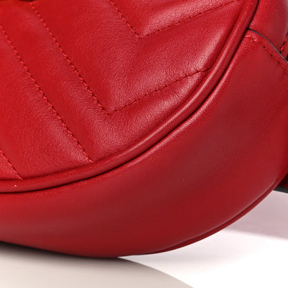 Gucci Calfskin Matelasse GG Marmont Belt Bag 75 30 Hibiscus Red 11 of 12