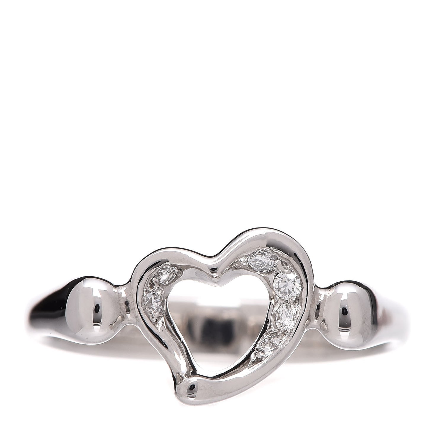 Platinum Diamond Elsa Peretti Open Heart Ring 49 4.75