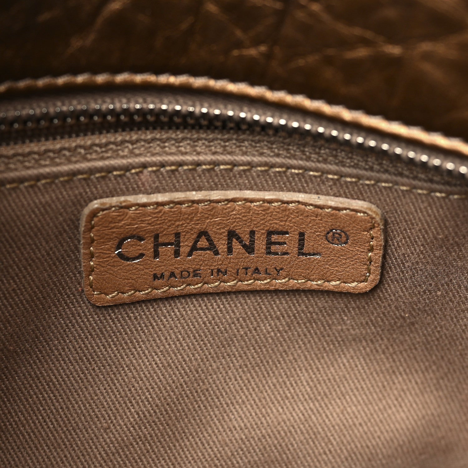 Chanel Metallic Aged Calfskin Quilted Small Origami Tote Bronze 6 of 9