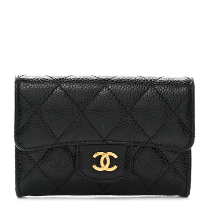 Chanel Caviar Quilted Flap Card Holder Black 1 of 9