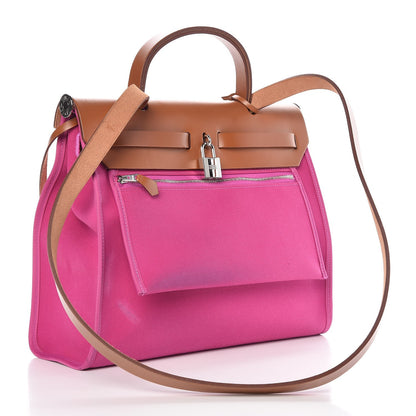 Hermes Vache Hunter Toile Herbag Zip 31 PM Magnolia Fauve 4 of 9