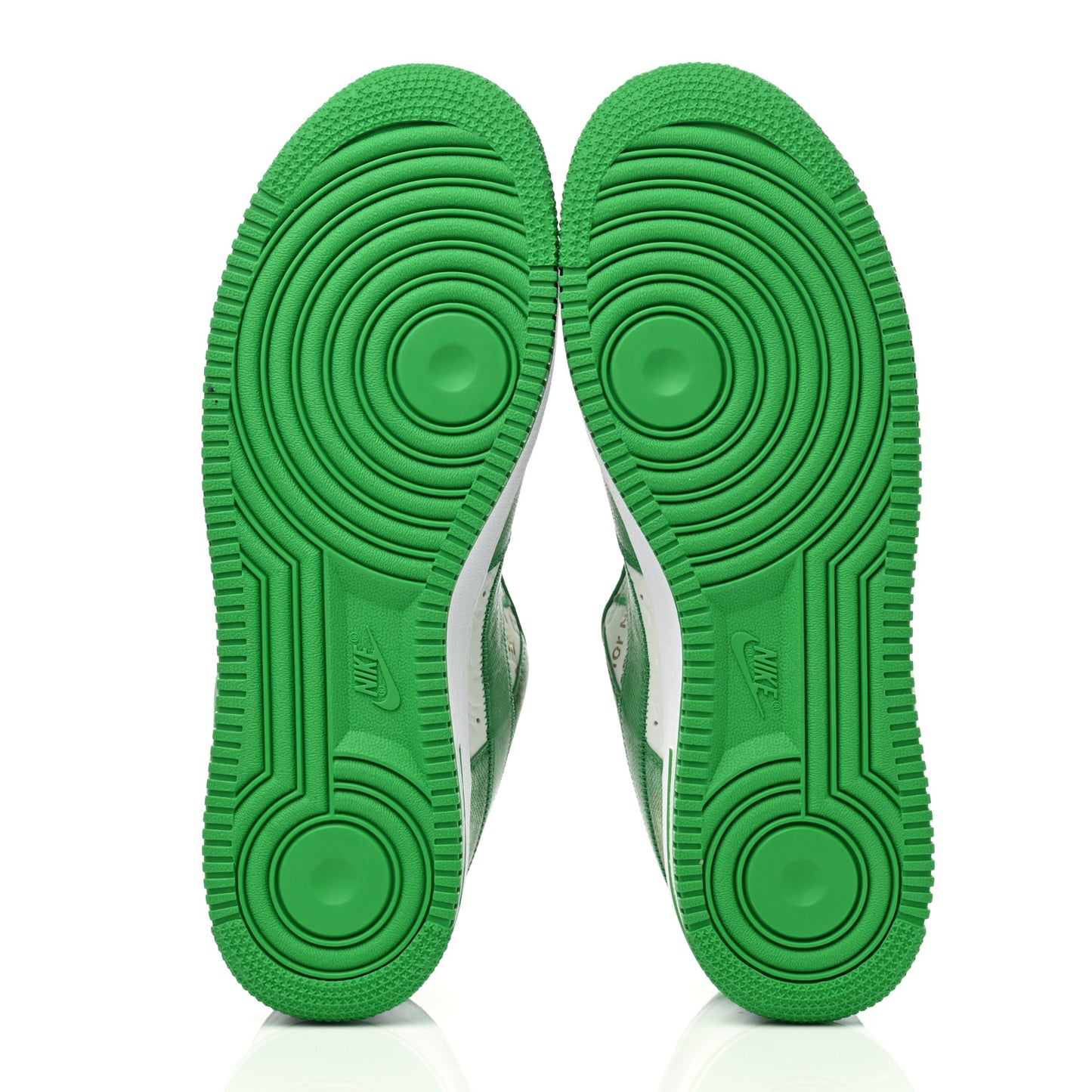 X NIKE AIR FORCE 1 Calfskin Monogram Mens Low Top Sneakers 9 Green