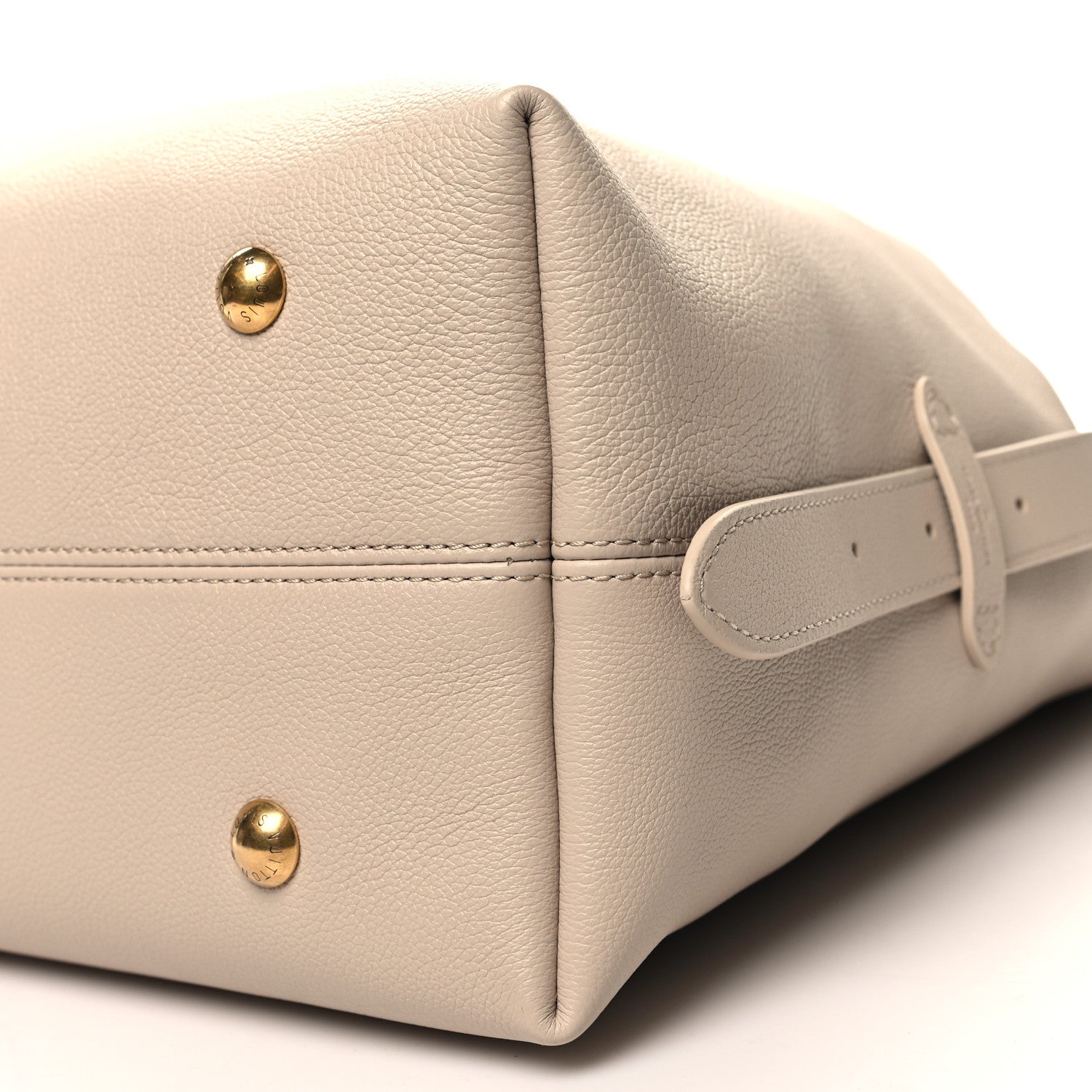 Louis Vuitton LOUIS VUITTON Grained Calfskin Low Key Hobo MM Limestone 10 of 12