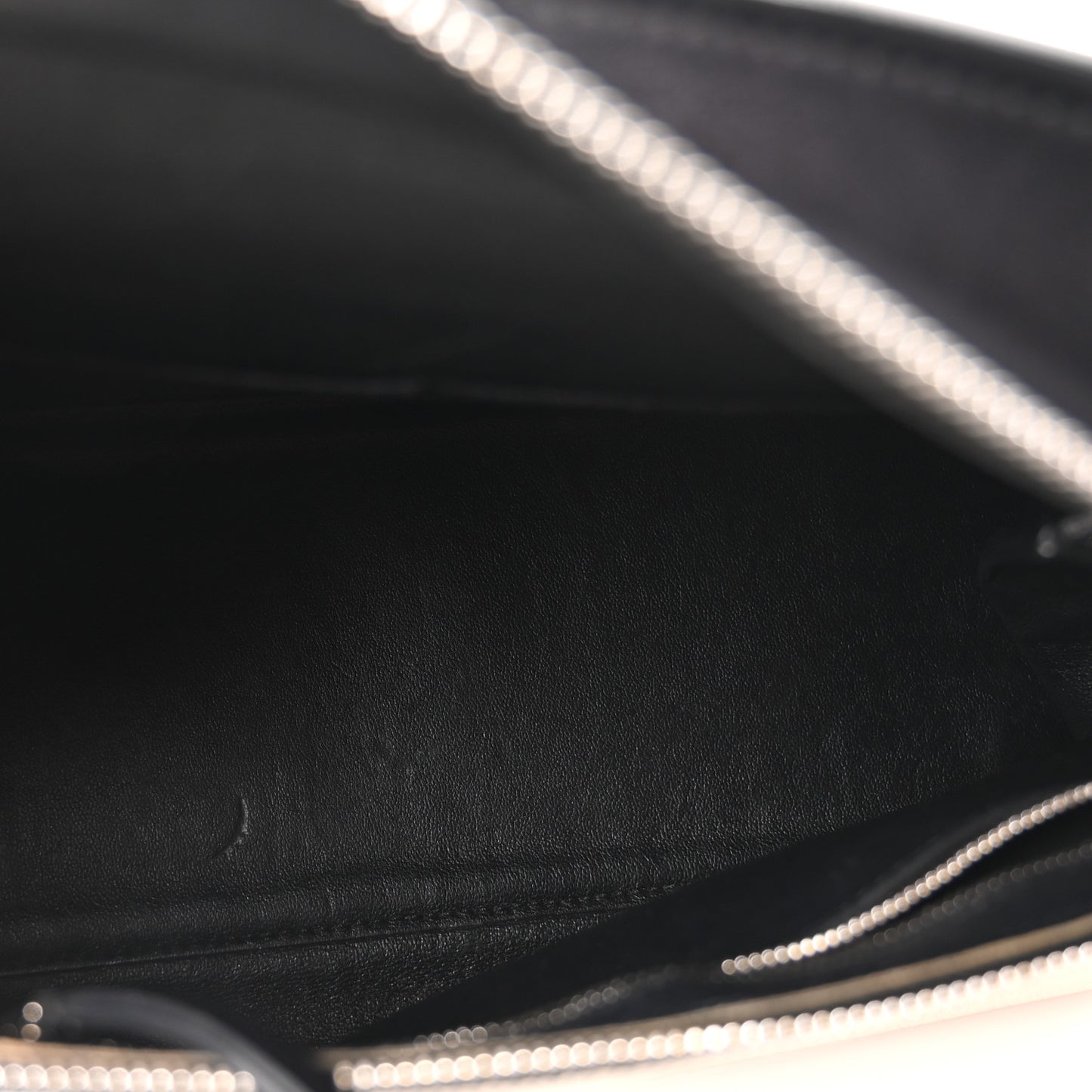 Textured Calfskin Small Bi-Color Edge Shoulder Bag Black Cream