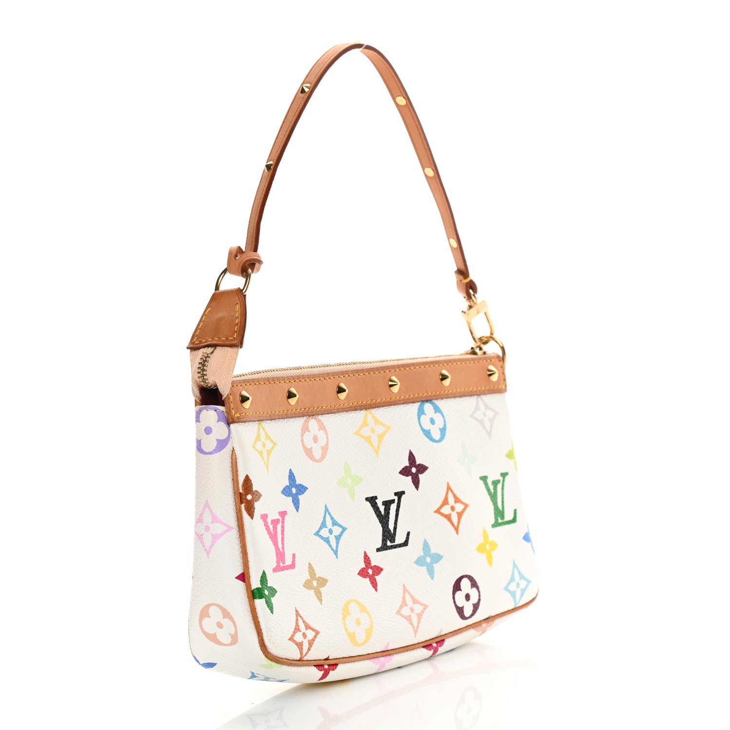 Louis Vuitton Monogram Multicolor Pochette Accessories White 3 of 14