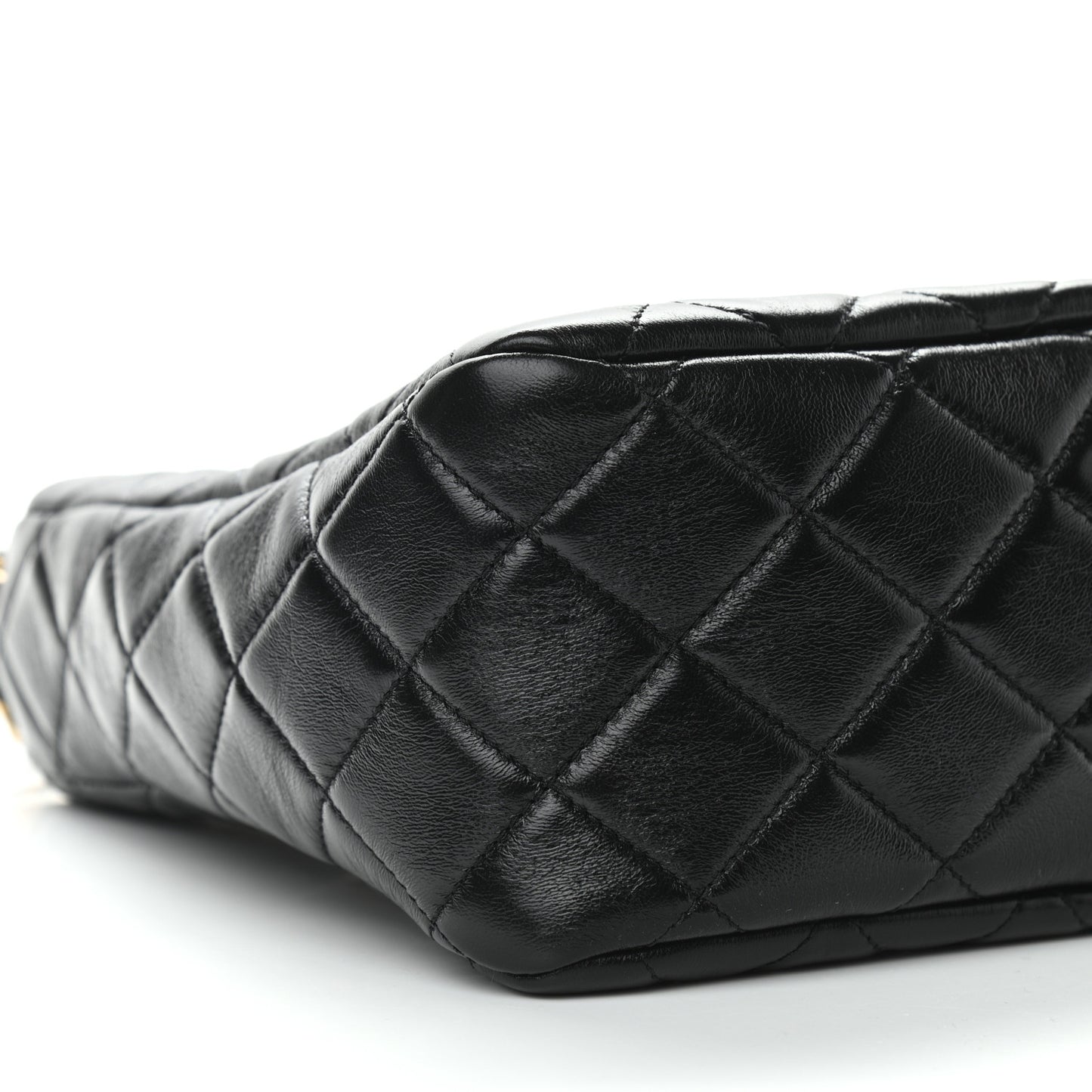 Lambskin Quilted Hobo Black