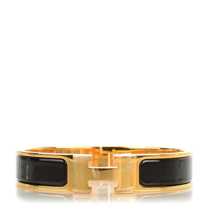 Hermes Enamel Narrow Clic Clac H Bracelet PM Black 1 of 5