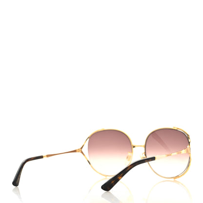 Gucci Metal Round Frame GG0595S Sunglasses Gold Brown 4 of 7