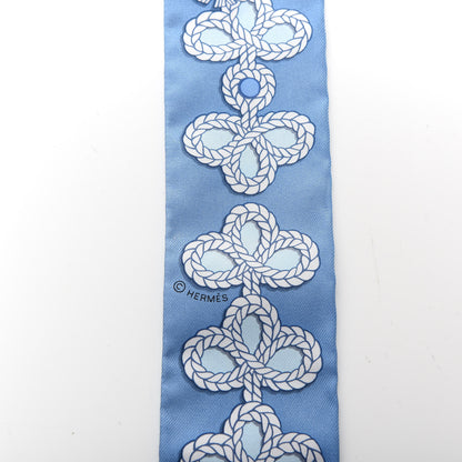 Hermes Silk Galons Et Brandebourg Twilly Ciel Ocean White 4 of 4