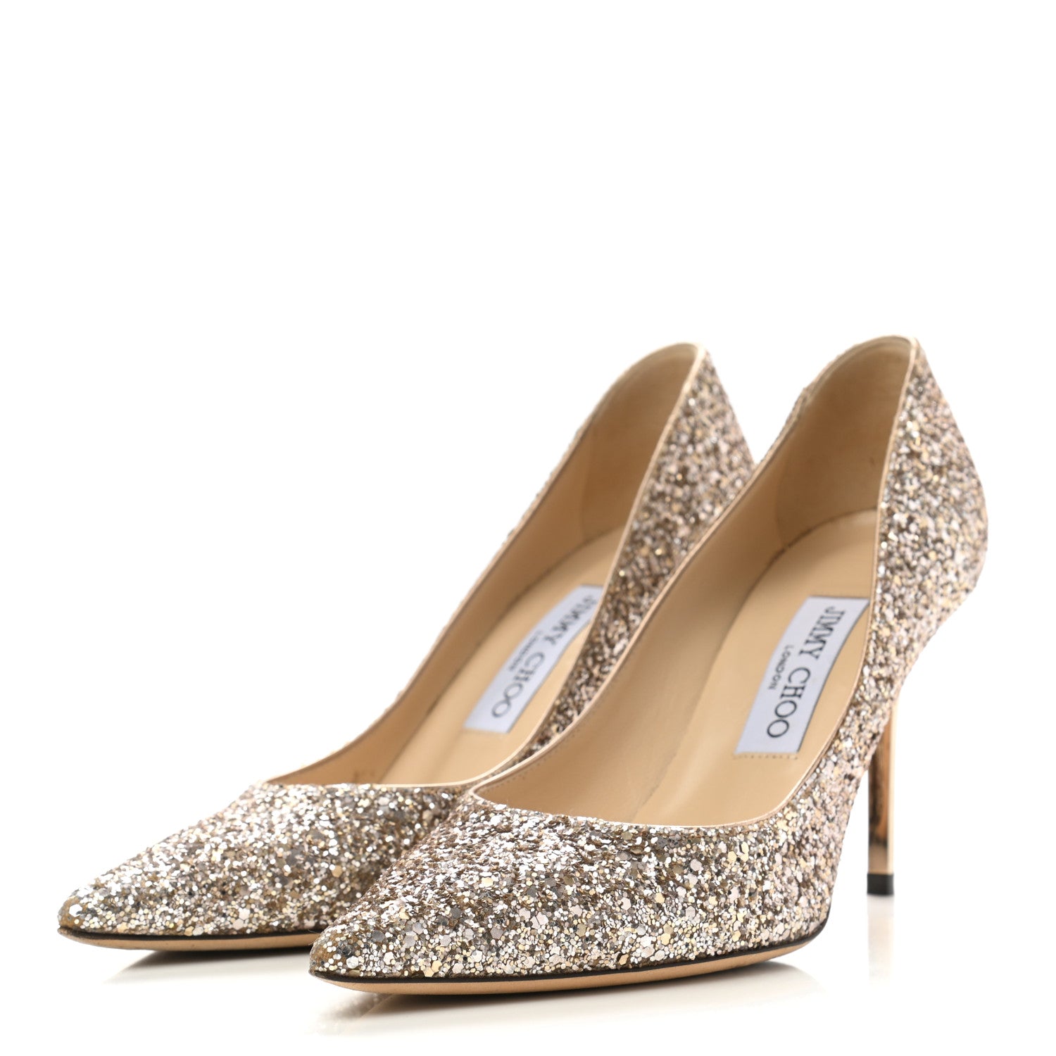Jimmy Choo Coarse Glitter Fabric Agnes 85 Pumps 36.5 Ballet Pink 3 of 7