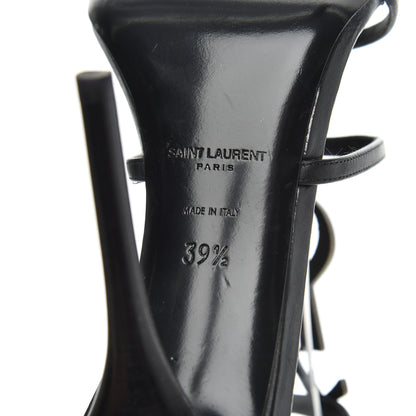 Saint Laurent Calfskin Cassandra 110 Sandals 39.5 Black Gold 6 of 19