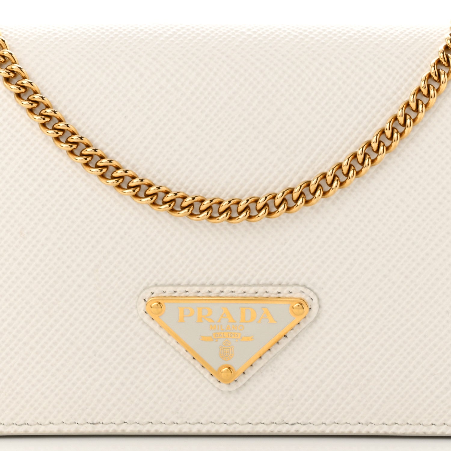 Prada Saffiano Cuir Chain Wallet White 8 of 12