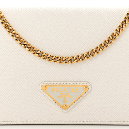 Prada Saffiano Cuir Chain Wallet White 8 of 12