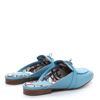 Hermes Calfskin Oz Mules 38.5 Ciel 4 of 7
