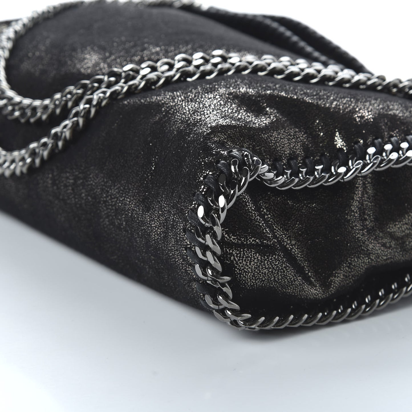 Chamois Shiny Dotted Small Falabella Tote Ruthenium