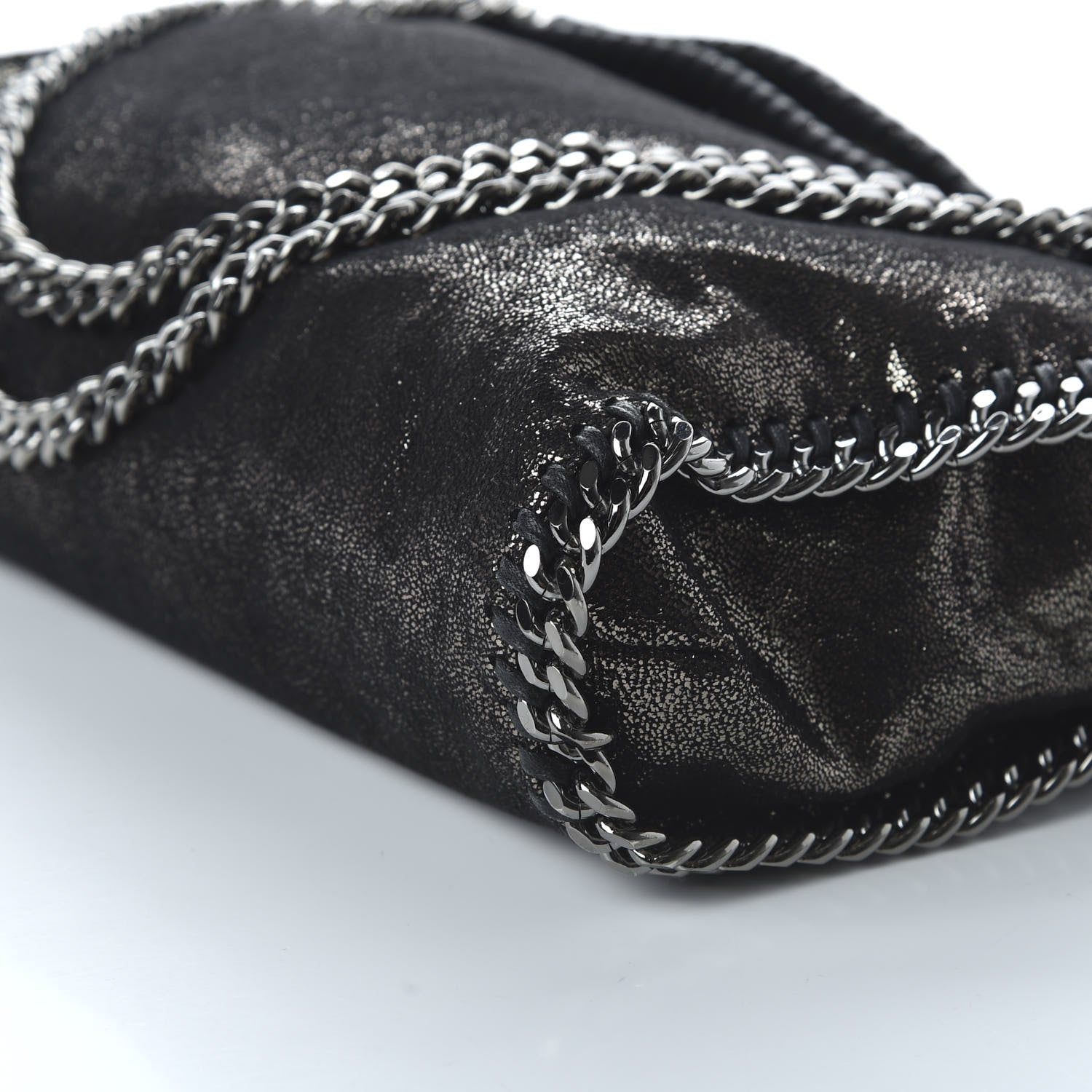 Stella McCartney Chamois Shiny Dotted Small Falabella Tote Ruthenium 7 of 9
