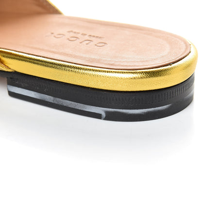 Gucci Metallic Nappa Womens Princetown Slippers 37.5 Gold 10 of 15