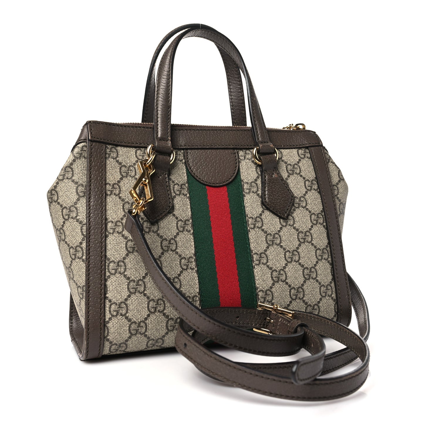 GG Supreme Monogram Small Ophidia Tote Bag Brown