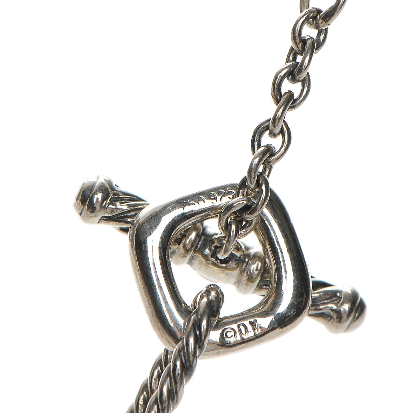 Sterling Silver 18K Yellow Gold Cable Heart Figaro Necklace