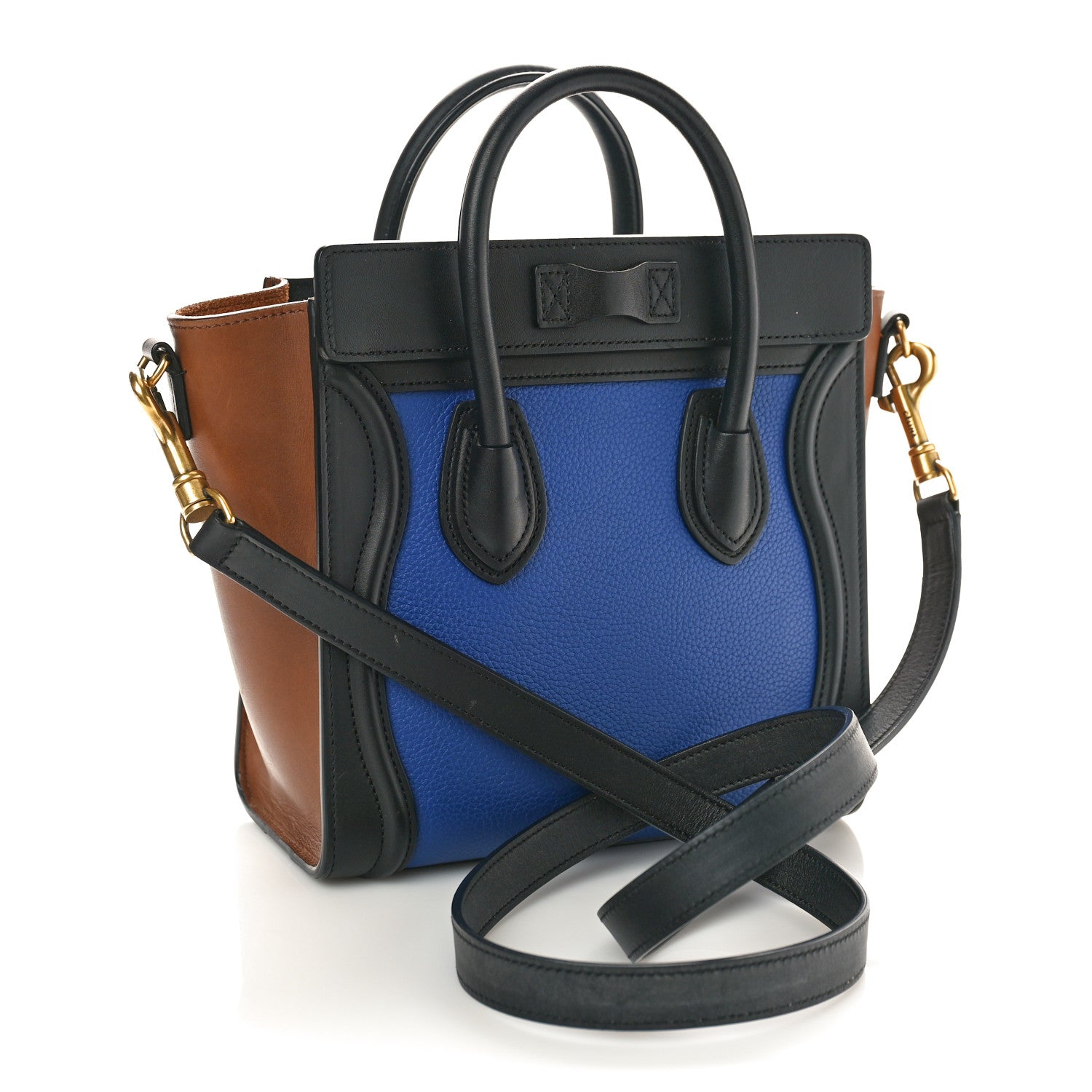 Celine Smooth Drummed Calfskin Nano Tri-Color Luggage Indigo 2 of 10