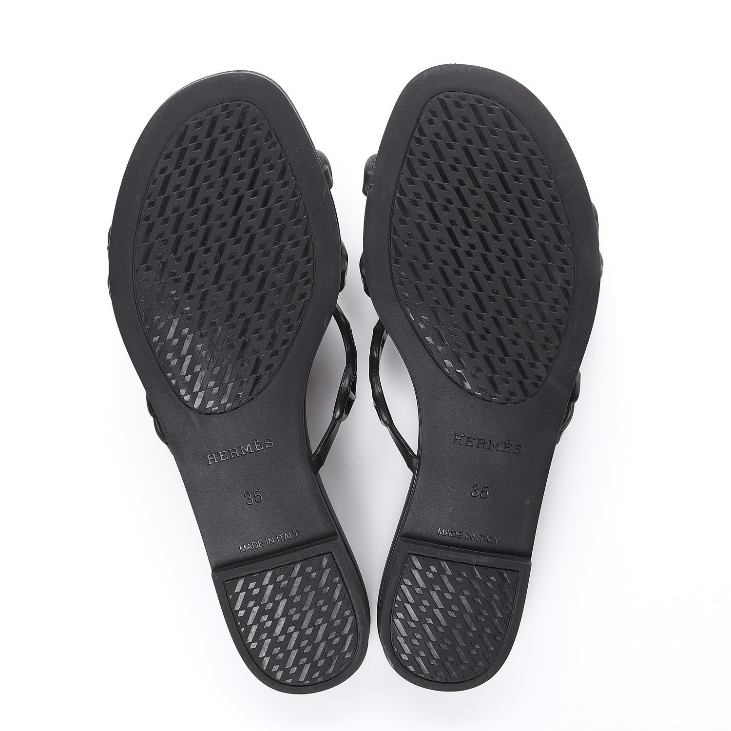 Hermes Rubber Chaine d'Ancre Rivage Sandals 35 Black 5 of 8