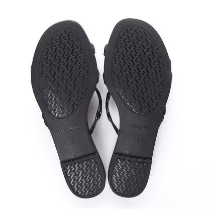 Hermes Rubber Chaine d'Ancre Rivage Sandals 35 Black 5 of 8