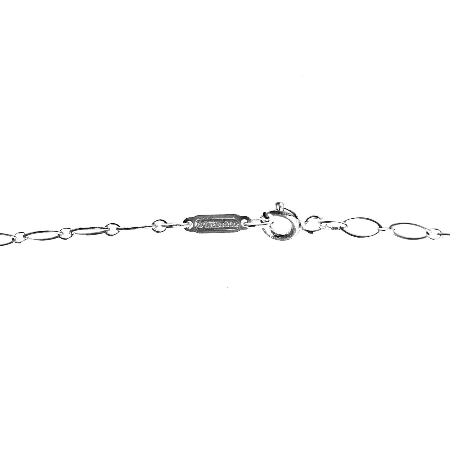 Sterling Silver Puffed Heart Pendant Link Necklace
