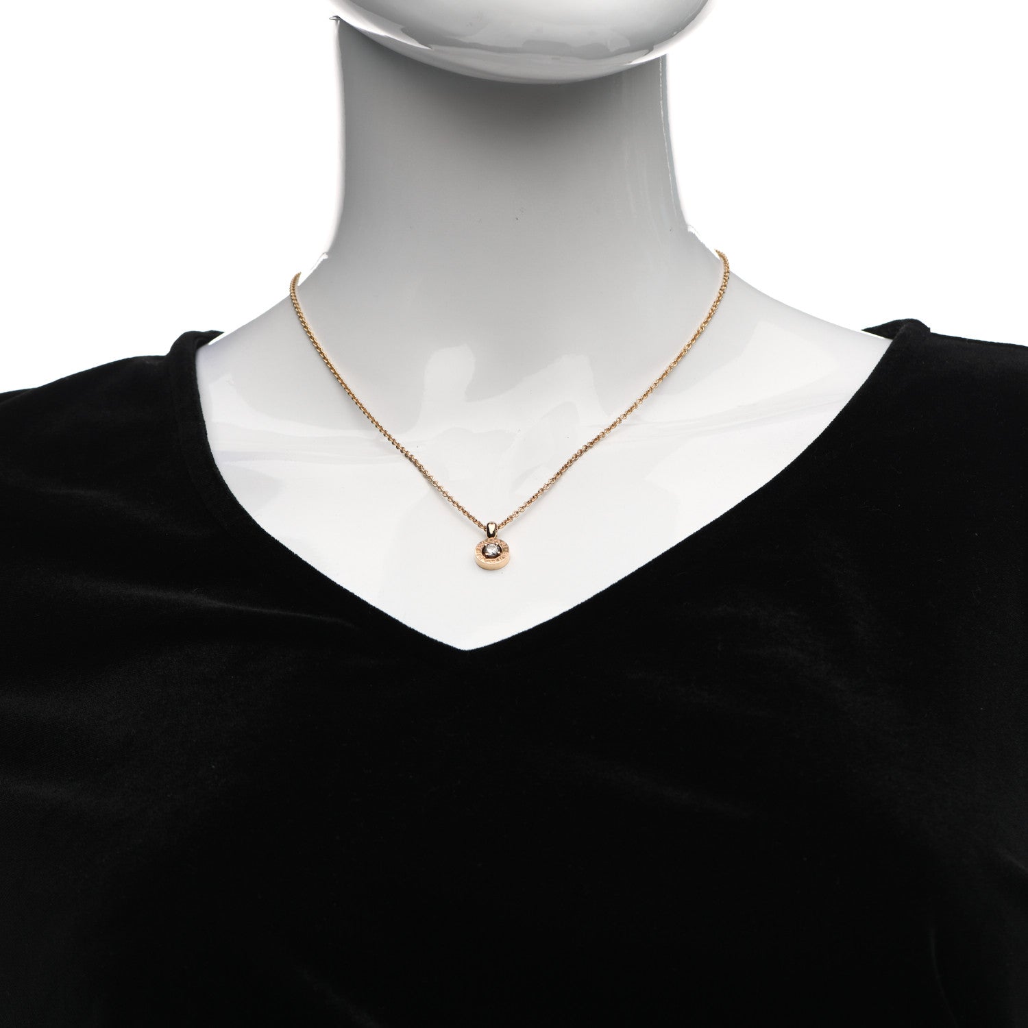 Bulgari 18K Rose Gold Diamond BVLGARI BVLGARI Pendant Necklace 2 of 7