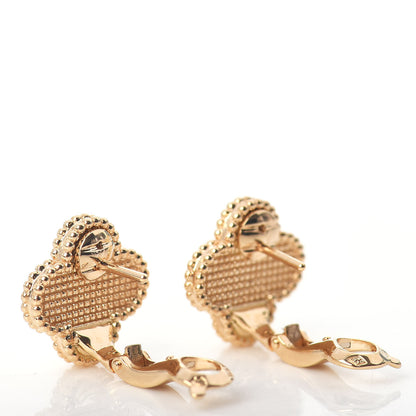 Van Cleef & Arpels 18K Yellow Gold Vintage Alhambra Earrings 3 of 6