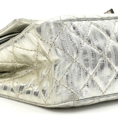 Chanel Metallic Calfskin Striped 2.55 Reissue 227 Silver 10 of 18