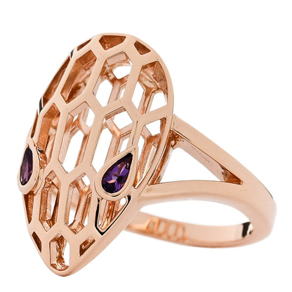 Bulgari 18K Rose Gold Amethyst Serpenti Seduttori Ring 54 7 3 of 6