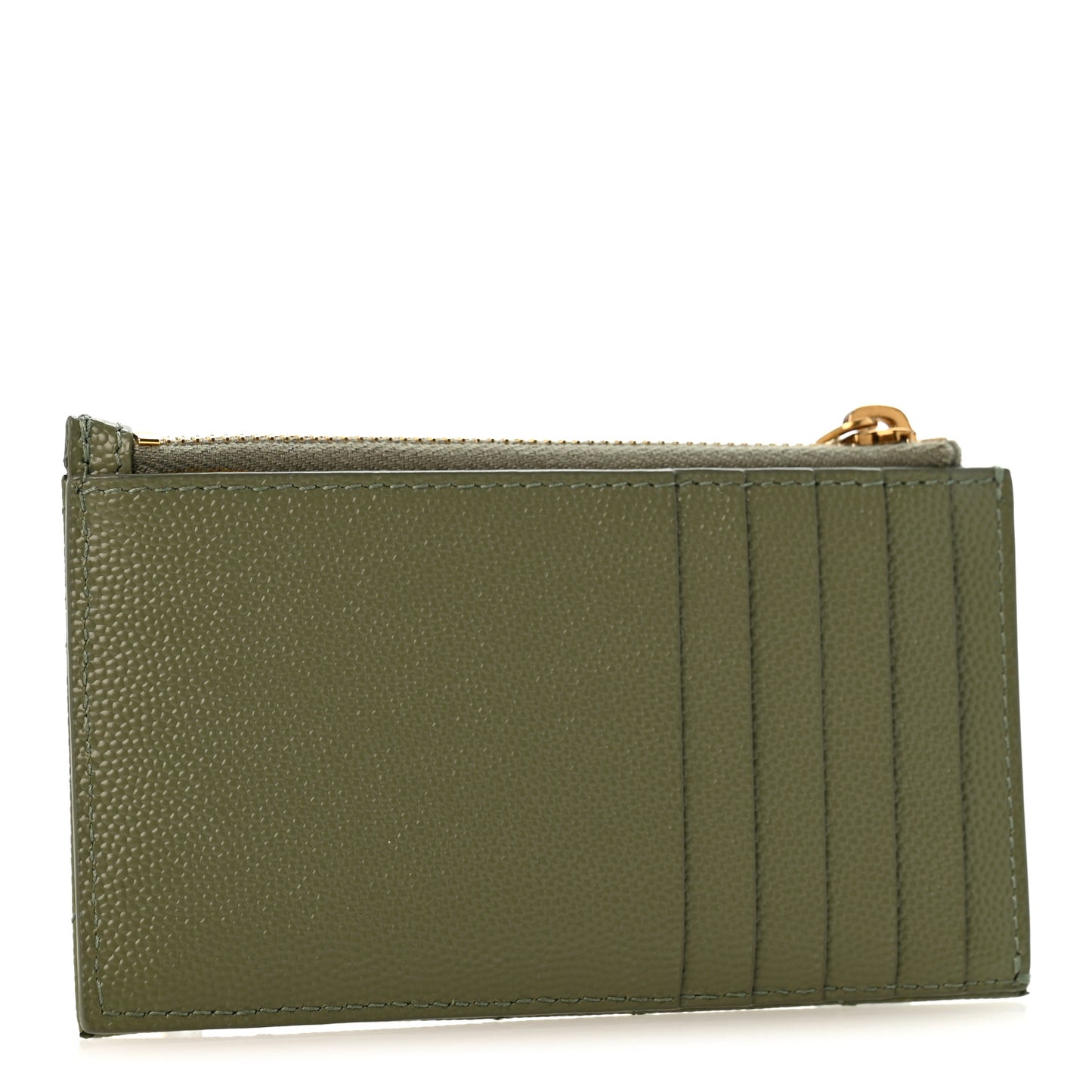 Monogram Grain de Poudre 5 Fragments Zip Pouch Card Holder Light Sage