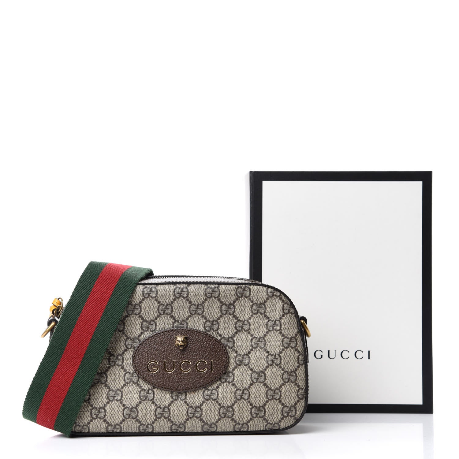 Gucci GG Supreme Monogram Web Neo Vintage Shoulder Bag Beige New Acero Crop 11 of 11