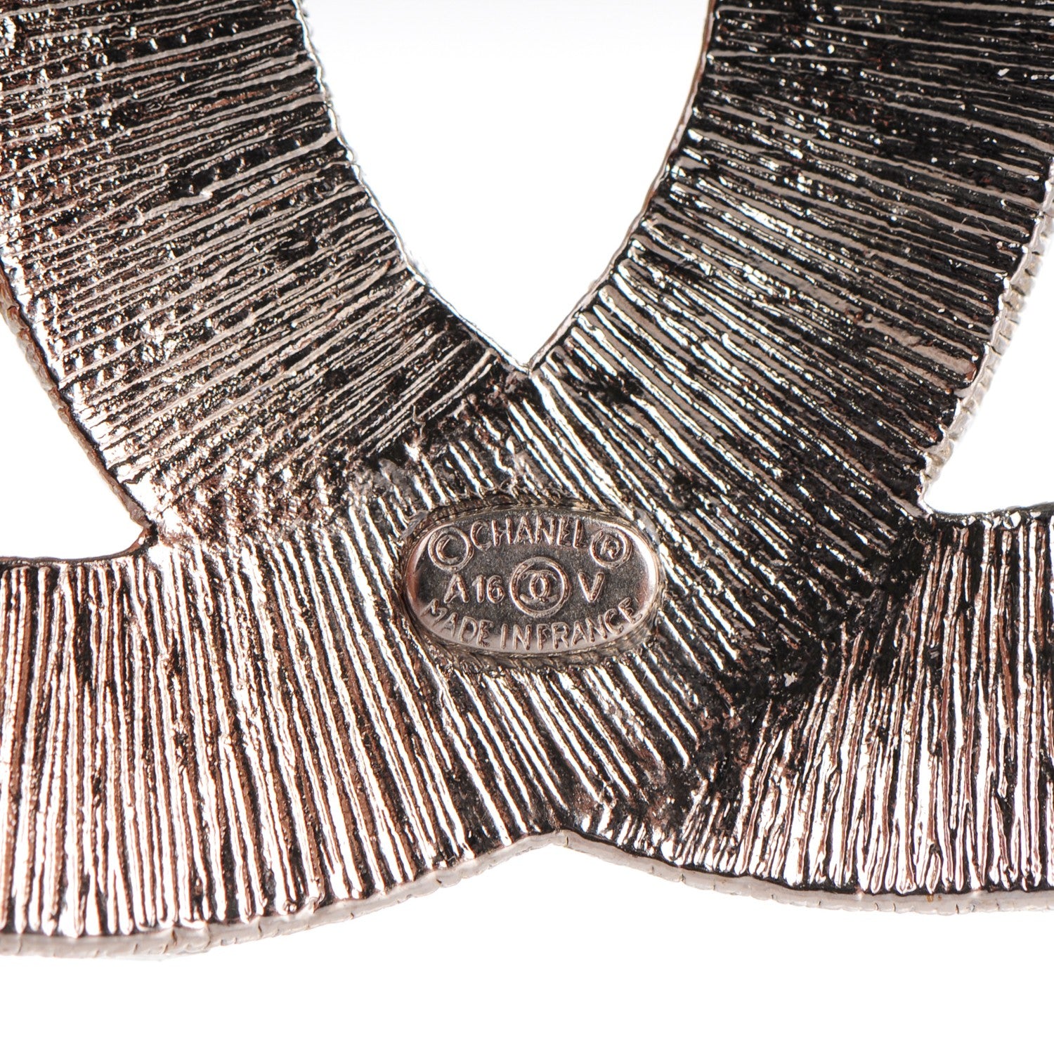 Chanel Baguette Crystal CC Brooch Silver 4 of 4