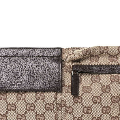 Gucci GG Monogram Double Pocket Belt Bag Dark Brown 8 of 10