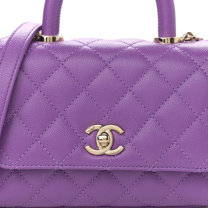 Chanel Caviar Quilted Extra Mini Coco Handle Flap Purple 8 of 11