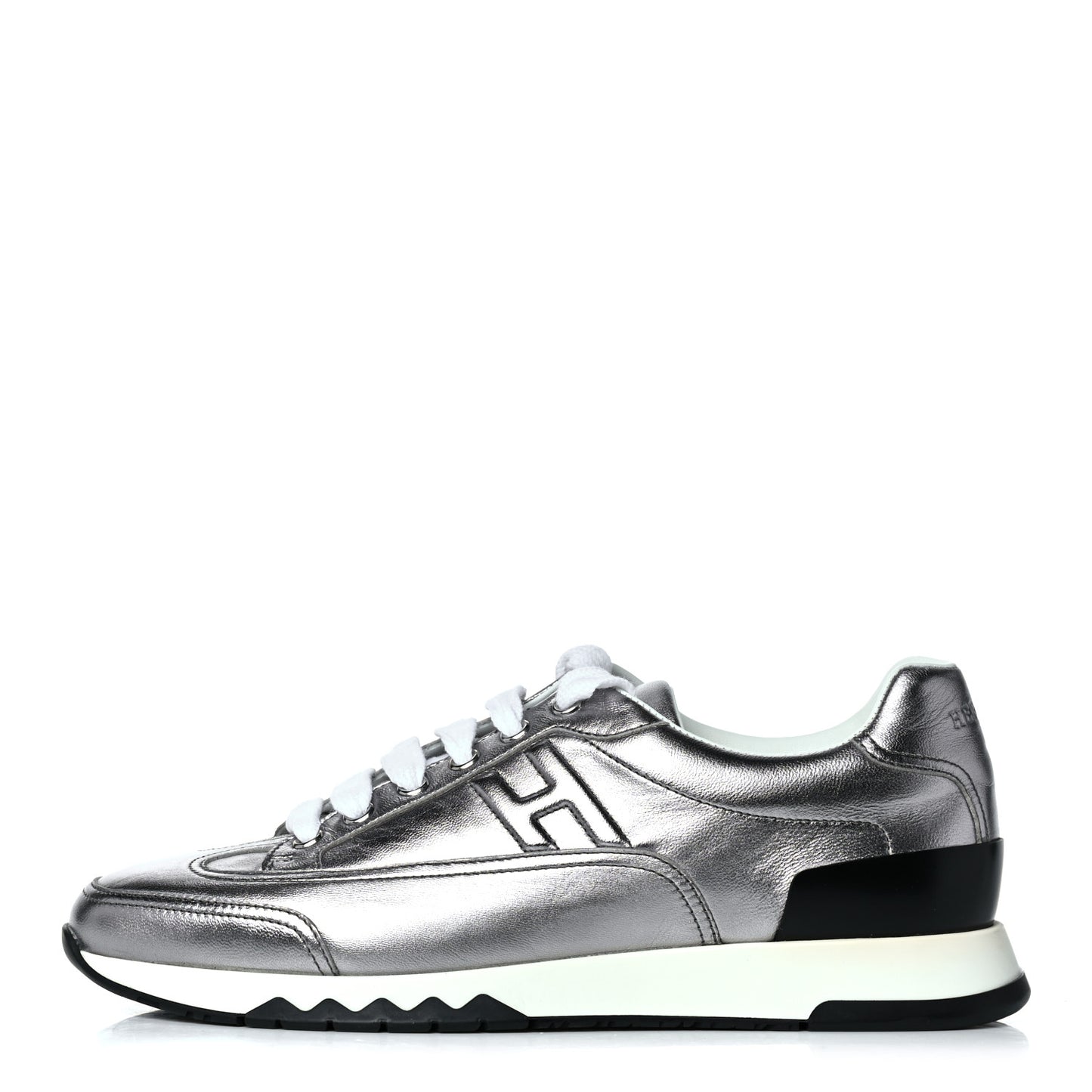 Metallic Nappa Womens Trail Sneakers 38 Gris Argente