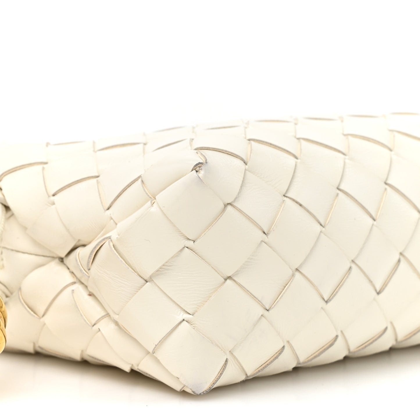 Polished Nappa Intrecciato Metal Knots Mini Loop Camera Bag Bone