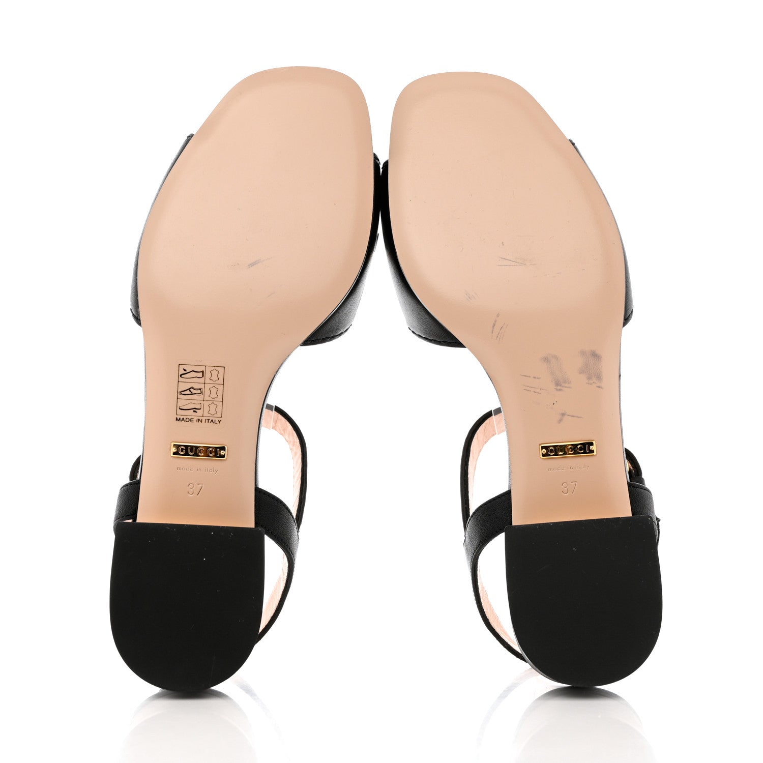 Gucci Nappa Charlotte Horsebit Block Heel 45mm Sandals 37 Black 5 of 14