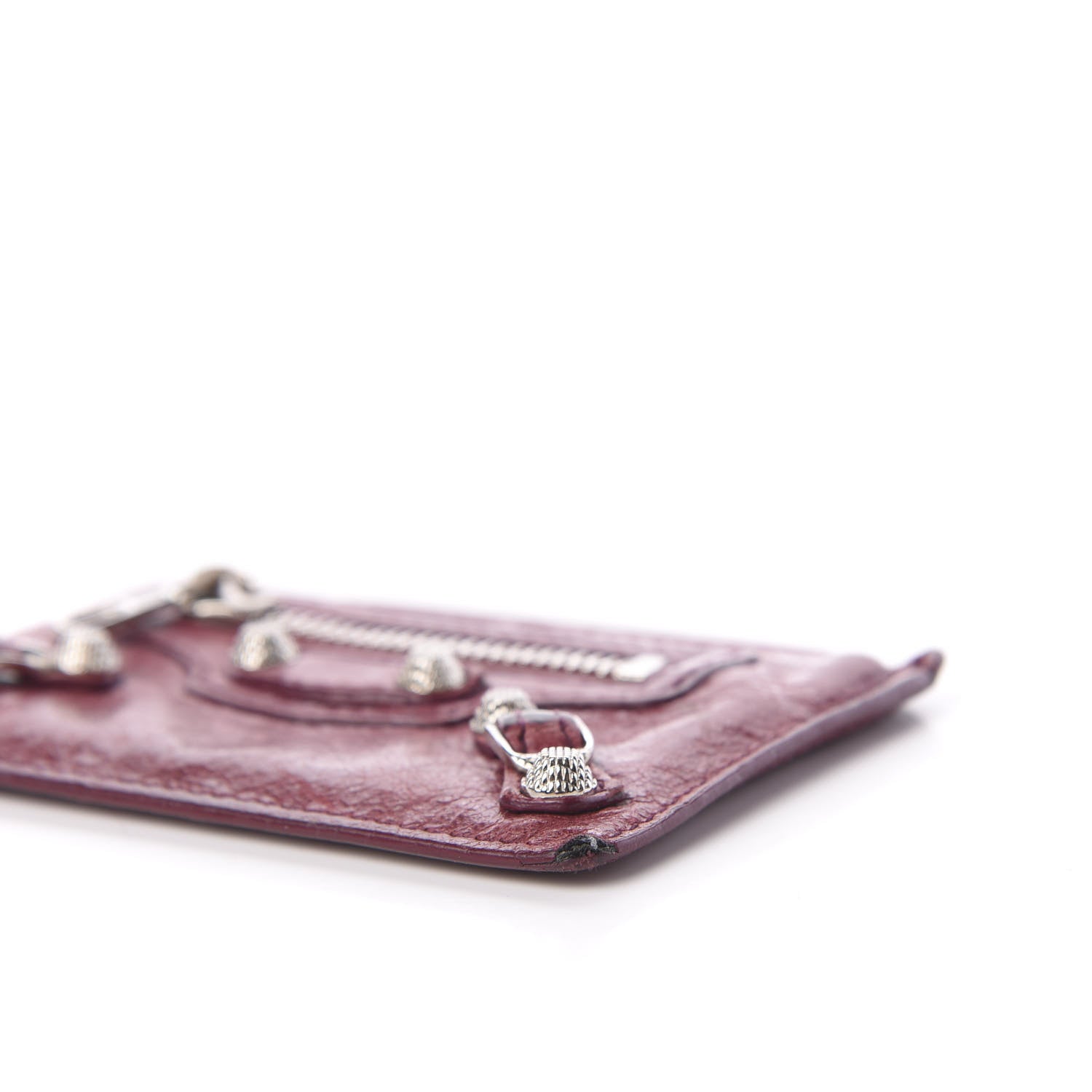 Balenciaga Agneau Giant 12 Silver Hardware Card Case Cassis 9 of 10