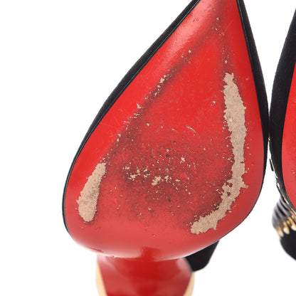 Christian Louboutin Suede Kid Specchio Ostri 100 Slingback Pumps 38.5 Black 12 of 14