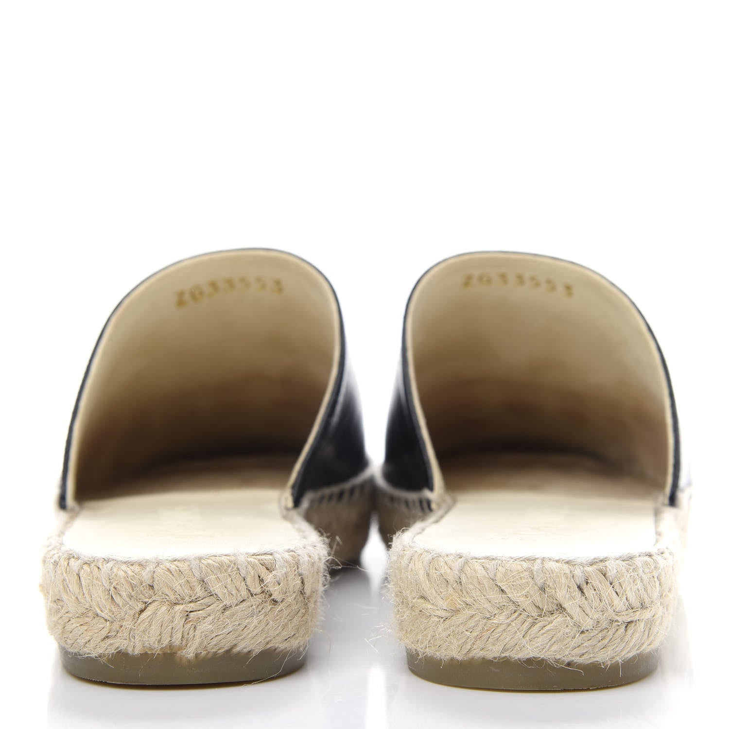 Chanel Goatskin Patent Calfskin CC Espadrille Mules 35 Black 7 of 12